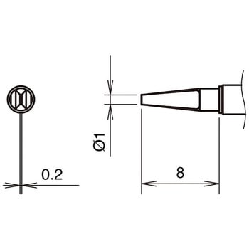烙铁头（T38，兼容无铅焊锡，400℃）HAKKO白光T38-02J（5套）